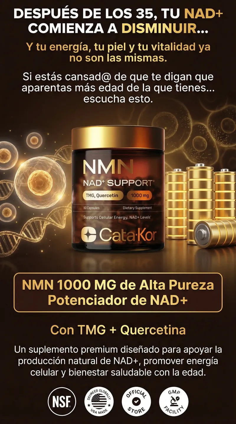 NMN 1000 MG Rejuvenecimiento Celular con TMG + Quercetina Precio habitual$29.99