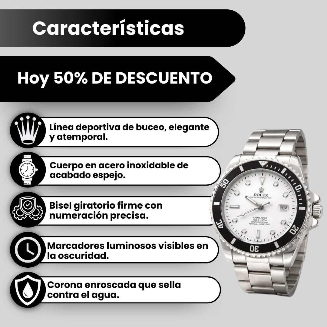 ROLEX SUBMARINER BLANCO/NEGRO