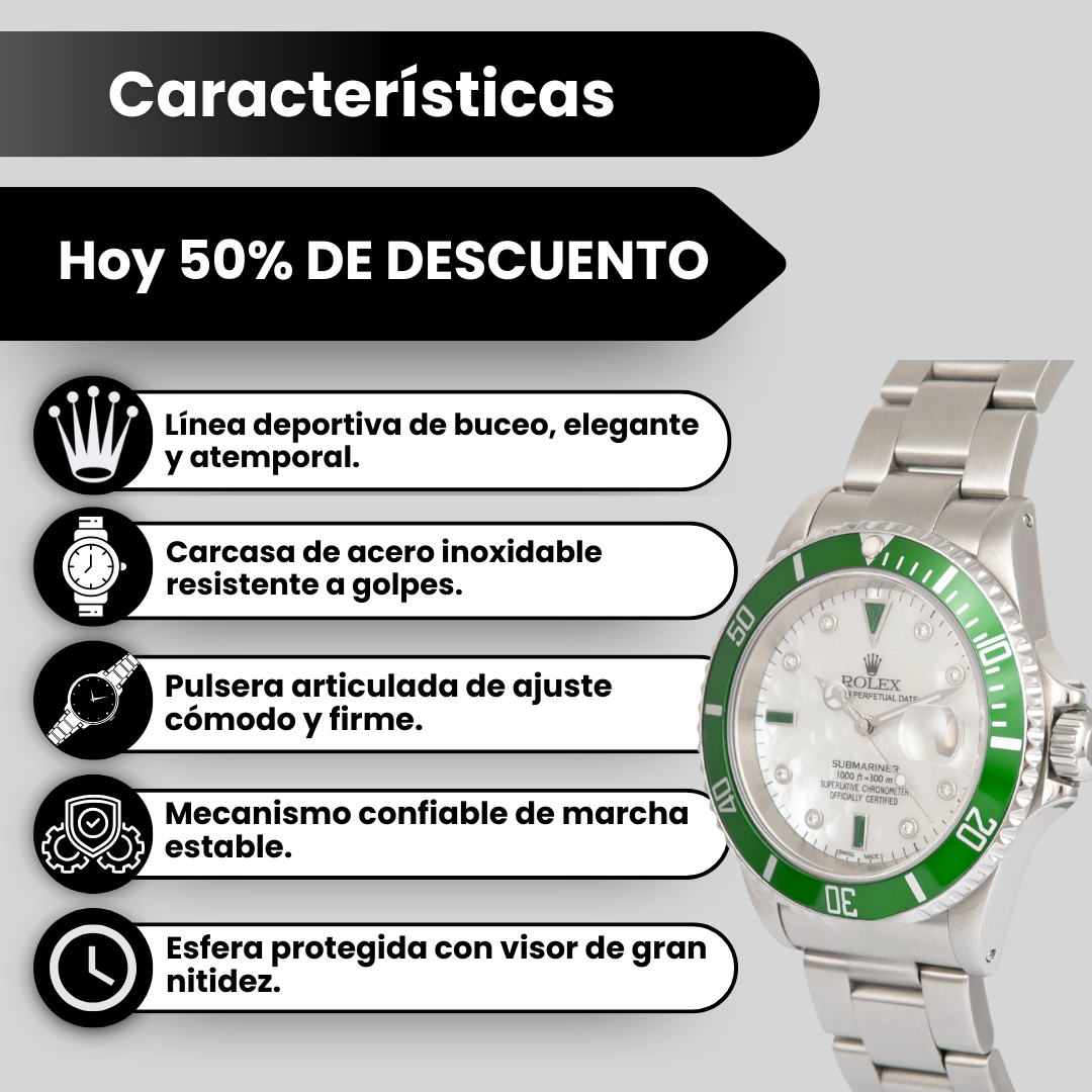ROLEX SUBMARINER VERDE/BLANCO