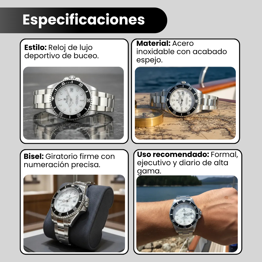 ROLEX SUBMARINER BLANCO/NEGRO