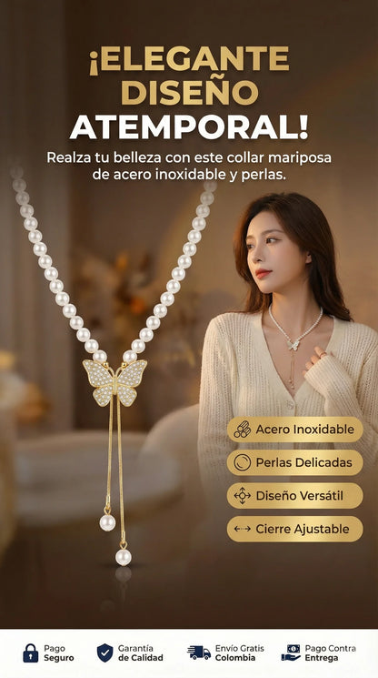 Collar Mariposa con Perlas®