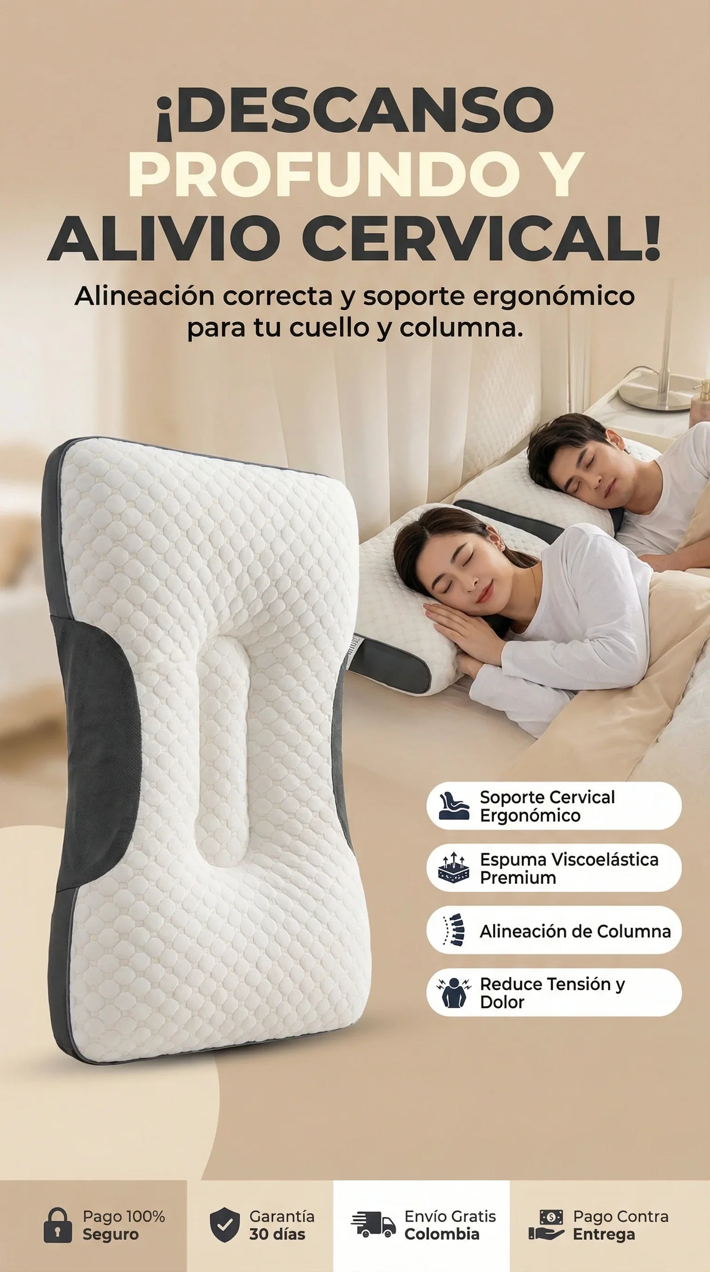 SleepConfort Almohada Ortopedica