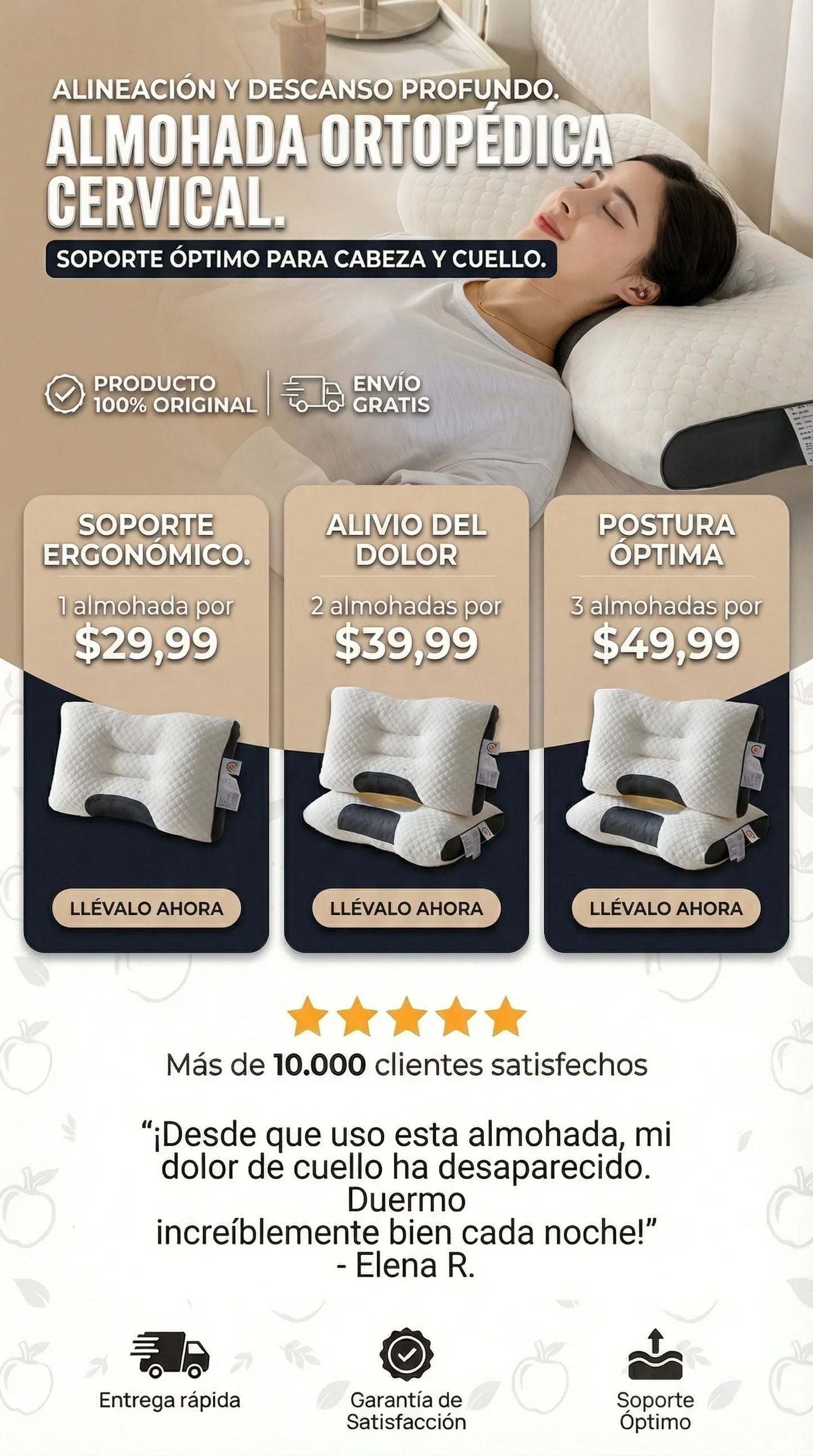 SleepConfort Almohada Ortopedica