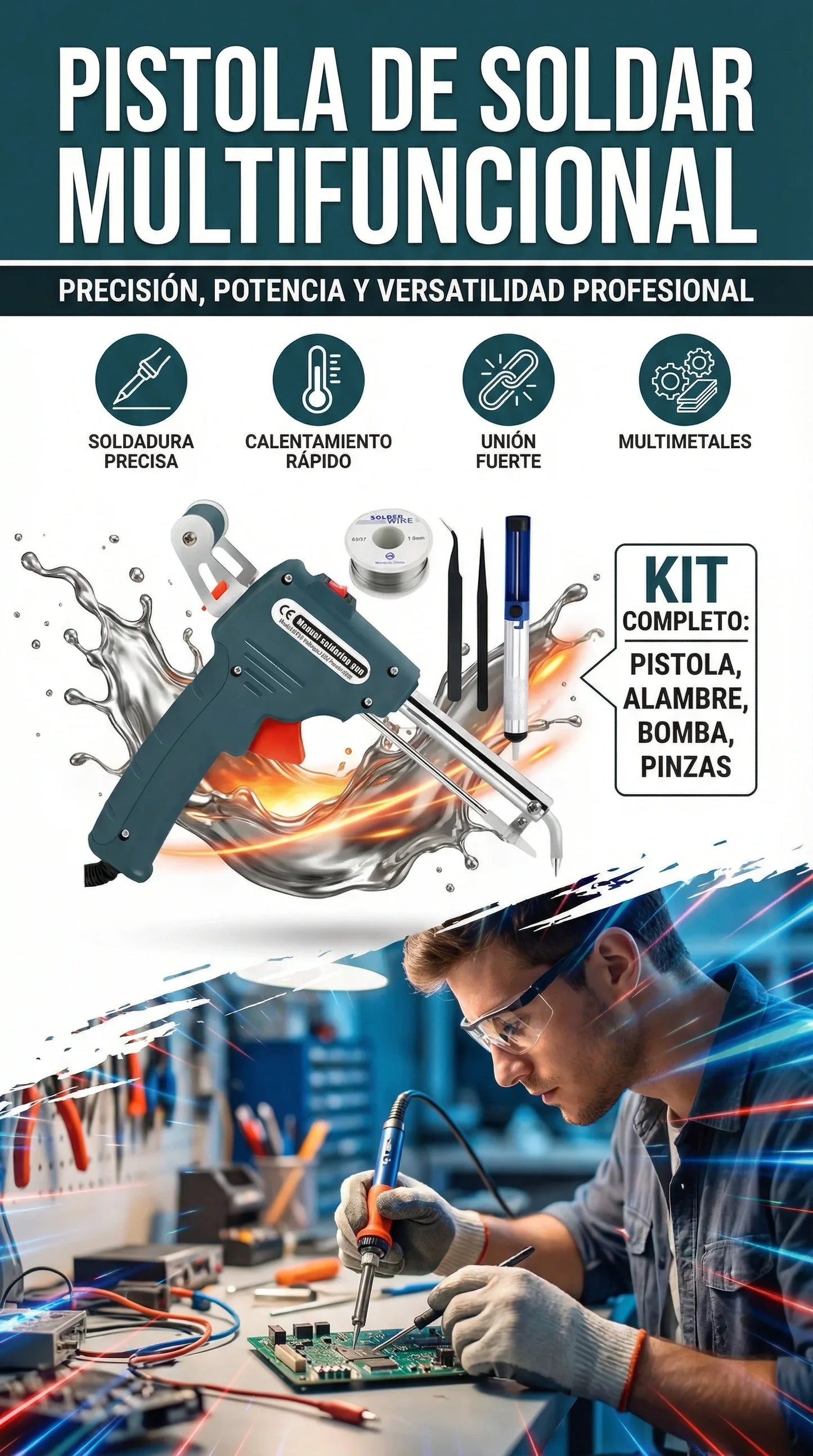 Pistola de Soldar 120W de Alta Eficiencia